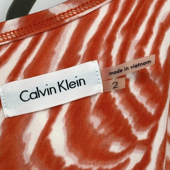 Calvin Klein Orange & White Zebra Romper Jumpsuit Size 2 - Picture 4 of 16